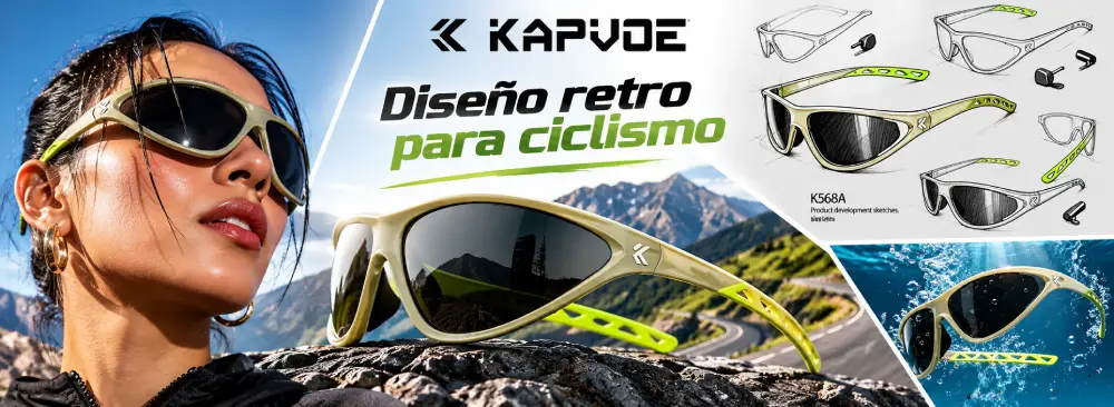 Diseño retro de las gafas Kapvoe K568A para ciclismo