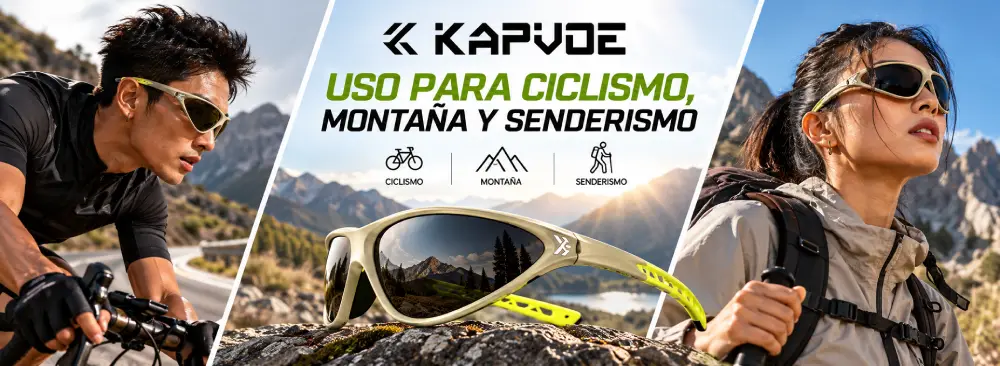 Gafas Kapvoe K568A utilizadas para ciclismo montaña y senderismo