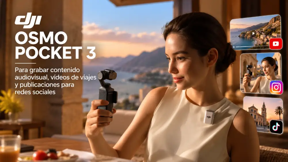 DJI Osmo Pocket 3 para grabar contenido audiovisual, vídeos de viajes y publicaciones para redes sociales