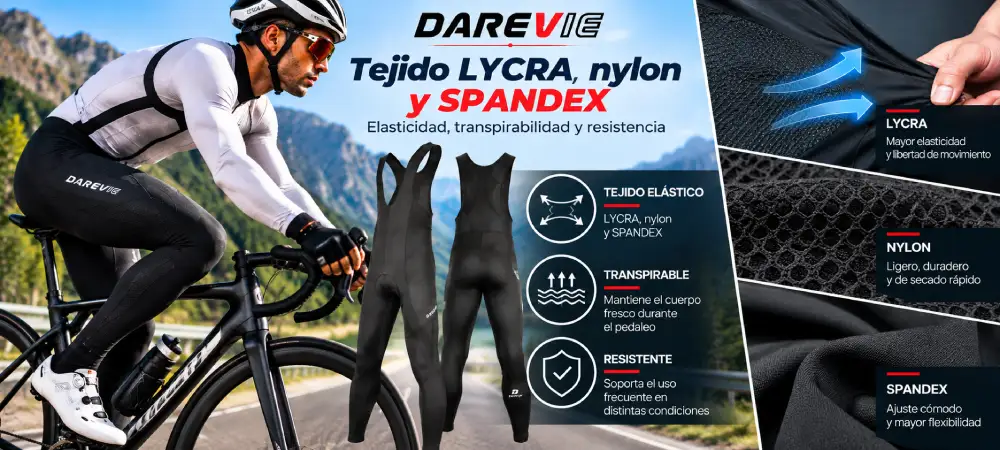 Tejido de LYCRA, nylon y SPANDEX del pantalón DAREVIE DVP010