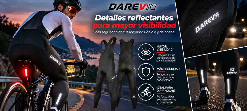 Logotipos reflectantes del pantalón DAREVIE DVP010 para ciclismo hombre