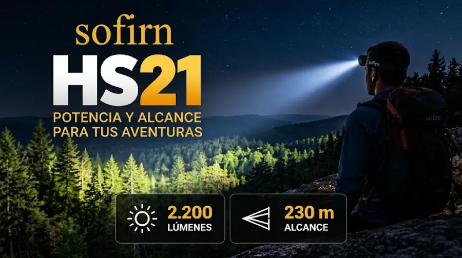 Sofirn HS21 con 2.200 lúmenes y alcance de 230 metros
